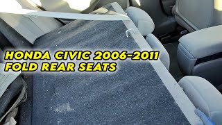 HONDA CIVIC 20062011 Fold Down Rear Seats Flat [upl. by Neelcaj]