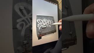 ipad Tagging graffiti shortvideo artist art tagging shorts procreate tags ipad boroe [upl. by Abrahan]