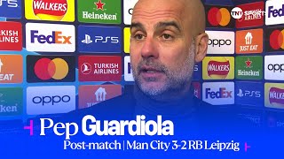 quotWE PLAYED REALLY ANXIOUSquot 😩  Pep Guardiola  Man City 32 RB Leipzig  Champions League [upl. by Aneelahs]