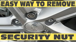 HOW TO REMOVE A SECURITY LUG NUT WITHOUT KEY BY YOURSELF  EASY HANDMADE [upl. by Luedtke]