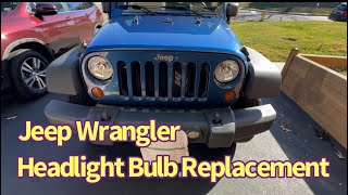 Jeep Wrangler  Headlight Bulb Replacement [upl. by Milburn]