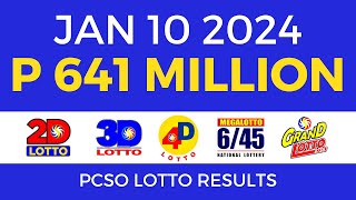 Lotto Result January 10 2024 9pm PCSO [upl. by Elmore192]