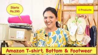 Amazon Tshirt  Bottom amp Footwear Shopping Haul Starting Rs295 stylingwithshipra [upl. by Airod]