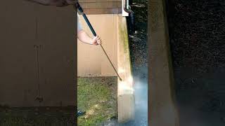 Oddly satisfying pressure washing a filthy retaining wall pressurewash satisfying powerwash [upl. by Quiteria54]