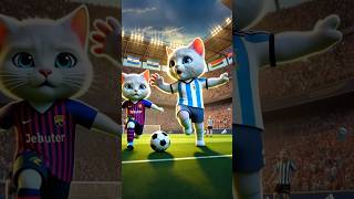 Kitten is a talented footballer but he got badly injured 🙀catlovers kittten cat aicat cutecat [upl. by Atirehgram]