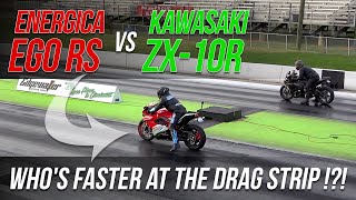 Energica EGO RS vs Kawasaki ZX10R Whos Faster At The Drag Strip [upl. by Dremann]