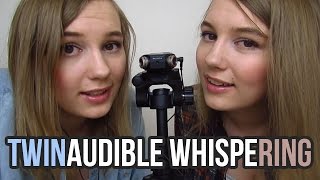 BINAURAL ASMR TWINaudible Whispering unintelligible whispering [upl. by Latsirc688]