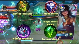 IMMORTAL SUPPORTMATHILDAS UNBREAKABLE GAMEPLAY  BEST BUILD AND EMBLEM MOBILE LEGENDS BANG BANG [upl. by Aihpled]