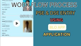 Work flow process of PSE amp DSE entry in BLO App  SSR2024 SUMMARYREVISION electionduty [upl. by Althee]