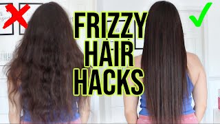 How To Get Rid Of Frizzy Hair  8 HAIR HACKS [upl. by Kylie]