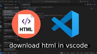 How to download html in vscode  Add HTML in Visual Studio Code [upl. by Munniks28]