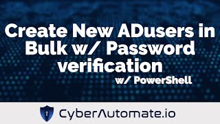 13 Create New Active Directory Users in Bulk with Password verification [upl. by Nylodnew]