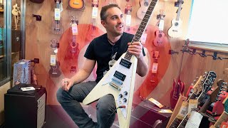 La GUITARRA de MIS SUEÑOS 😍 Gibson 70s FLYING V Classic White [upl. by Annekcm]