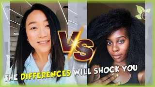 The difference between AFRO and EAST ASIAN hair [upl. by Adimra]