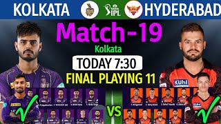 IPL 2023 Match 19  Kolkata vs Hyderabad Match Playing 11  KKR VS SRH Match Lineup 2023 IPL [upl. by Dragoon]