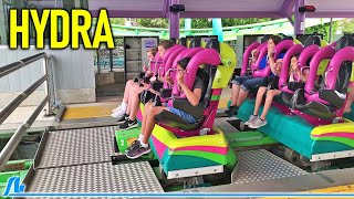 Hydra Floorless Roller Coaster  Dorney Park OffRide [upl. by Ariat]