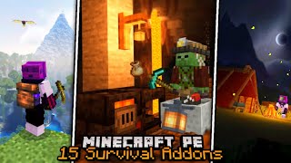 15 Useful Minecraft PE Survival AddonsMods To Improve 118 Gameplay [upl. by Gnehc]