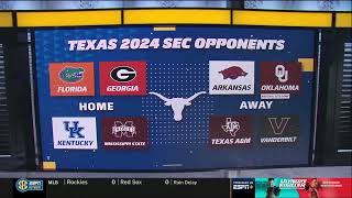 Texas Football 2024 SEC Schedule Reveal June 14 2023 [upl. by Faline]