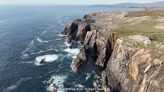 Flyover of Mangersta Cliffs Isle of Lewis [upl. by Acsirp463]