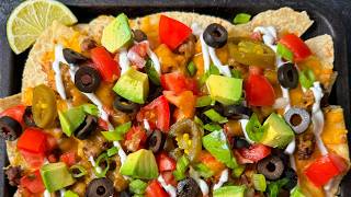 Air Fryer Nachos with Refried Beans and Ground Beef Recipe [upl. by Gunas]