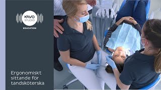 Ergonomi för tandvården Ergonomiskt sittande för tandsköterska  EN subtitle [upl. by Nnairahs]