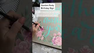 Acrylic painting and brush lettering ytshorts acrylicpainting signpainting onestrokepainting [upl. by Reahard]