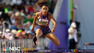 USAs Sydney McLaughlin fresh off a world record makes quick work of 400m hurdles heat at Worlds [upl. by Zobkiw]