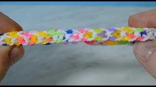 Rainbow Loom Inverted Fishtail Bracelet With Mini LoomWithout Loom [upl. by Kean]