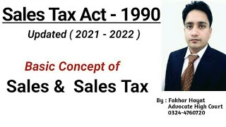 Basic Concepts of Sales amp Sales Tax Act 1990 [upl. by Yclek39]