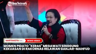 Momen Pidato Megawati Singgung Kekuasaan di Rakornas Relawan GanjarMahfud MD [upl. by Neyrb65]