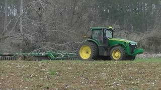 JOHN DEERE 8270R DISKING CIRCLE C FARMS 2019 SPRING TILLAGE PT2 [upl. by Enajaras]