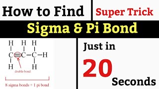 How To Calculate Sigma And Pi Bond  Super Trick to Find Sigma and Pi Bond  Organic Chemistry [upl. by Enail]