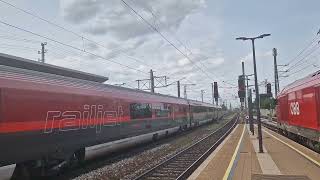 Einfahrt des railjet 631 am 09062024 in Wr Neustadt Hbf [upl. by Orecic983]