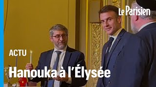 La fête juive dquotHanouka célébrée à lÉlysée Macron crée la polémique [upl. by Photina]