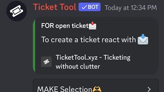 How make Ticket toolSpecial with options🫶 [upl. by Eelram]