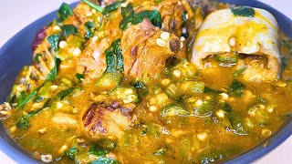 How to make Delicious Ogbono and Okro Soup [upl. by Montana704]