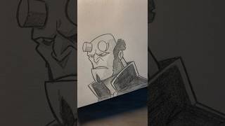 How to draw hellboy easy  chill with aki learning draw [upl. by Arihs77]