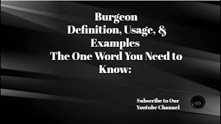 Mastering Burgeon Tips and Tricks vocabulary vocabularybuilder vocabularyenglish vocabulary [upl. by Simonetta]