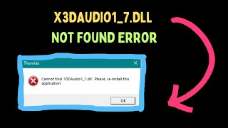 X3DAudio17DLL Not Found Error FIXED in 2024 [upl. by Pascia]