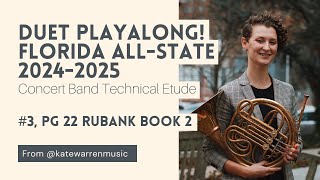 DUET PLAY ALONG  202425 FBA All State Concert Band Technical Etude 3 [upl. by Lynna]