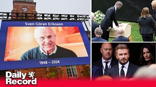 SvenGoran Eriksson funeral sees David Beckham among the mourners at poignant Swedish farewell [upl. by Llehcal]