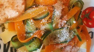 Tagliatelles de courgettes Tagliatelles de carottes Repas sain et rapide Idéal pour les enfants [upl. by Loyce]