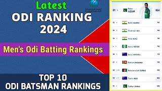 ICC Ranking 2024  Top 10 Odi Batsman Rankings  Icc odi batting ranking 2024 [upl. by Lednam]