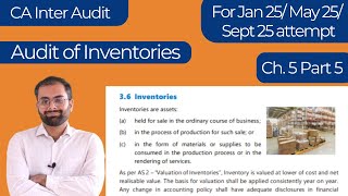 Audit of Inventories  CA Inter Audit Chapter 5 Part 5  Jan 25 May 25 Sept 25 [upl. by Treboh]