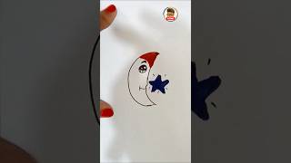 Smiley moon 🌙 and Star ⭐ drawing shortvideo newshorts [upl. by Bathsheb]