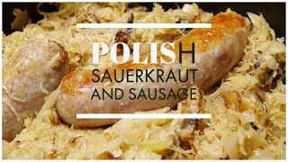 Polish Sauerkraut and Sausage  Kielbasa  Polish Recipe [upl. by Adlai]