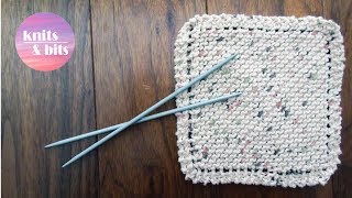 Learn to Knit  Simple Dishcloth  Knitting for Beginners [upl. by Jun481]