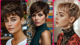 New Short Hair cut And Pixie bob Hair Dye Colors ldeas 2024 [upl. by Ellinet73]