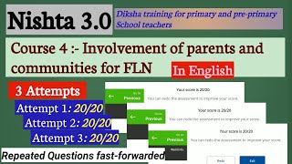 Nishtha 30 module 4 answers  Involvement of parents and communities for FLN Nishtha 30 course 4 [upl. by Uriia106]