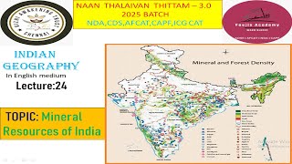 Mineral Resources of India Lecture24  Indian Geography for all exams like upsc cdsndacapfafcat [upl. by Chemush]